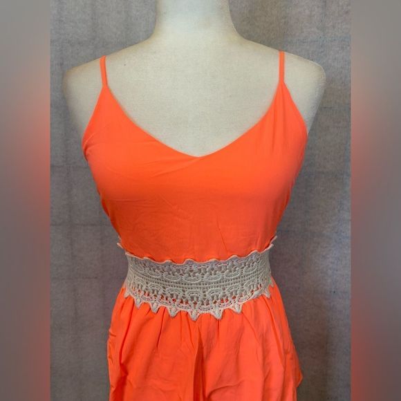 Live 4 Truth Orange Spaghetti Strap Short Jumpsuit Women's Size M BWT - Picture 8 of 12